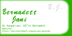 bernadett jani business card